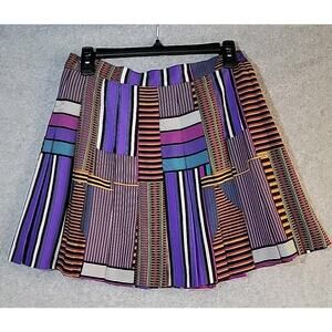 HANASPORT VTG 80s 90s Multicolor Print Pleated Tennis Pickleball Skirt Sz 12 EUC